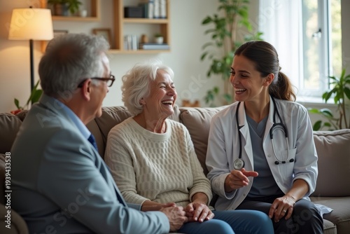 Title: Elderly Residents' Joyful Interaction with Caregiver Doctor During Health Check-Up in Nursing Home