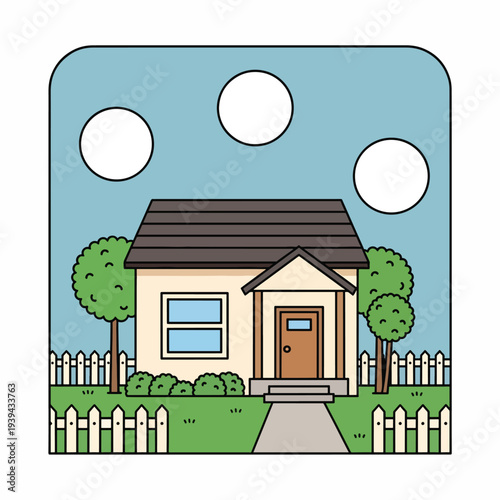 Cozy Home with White Fence