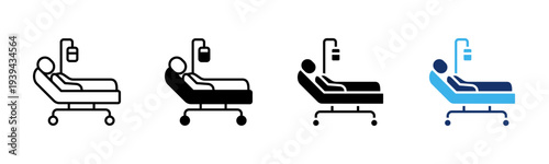 Intensive Care icon set multiple style collection