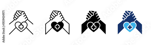 Medical Support icon set multiple style collection