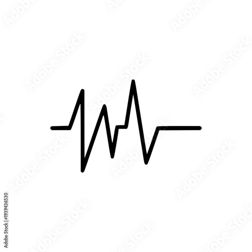 Dynamic heart rate monitor line icon depicting a rhythmic pulse, symbolizing health, energy, and digital data. A sleek graphic representation for medical, fitness, and tech designs