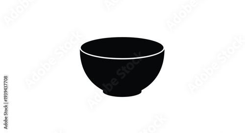 Simple black bowl with a white line a striking silhouette
