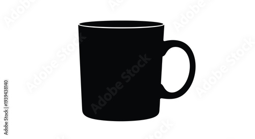 Simple black mug design with a clean modern silhouette