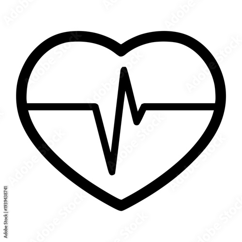 An elegant graphic illustration of a pulsating heartbeat inside a classic heart shape, representing the core essence of life and health and well-being