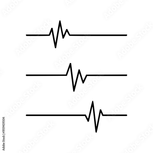 Three electrocardiogram lines showcasing heart rate monitoring and vital signs, symbolizing health and medical technology