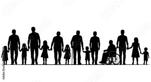 Diverse Group of People Holding Hands, Representing Unity, Family, and Inclusion