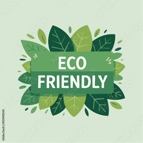 Eco friendly green leaves illustration for environmental awareness.