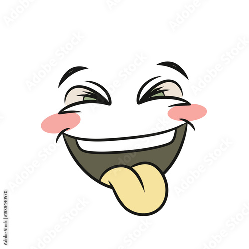 Cartoon Face with Tongue Out.