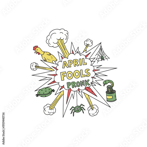 April Fools Day Prank Illustration.