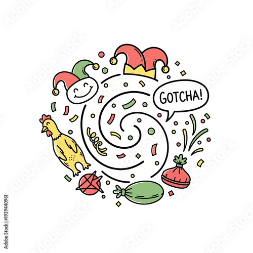 Cartoon Jester Hat April Fools.