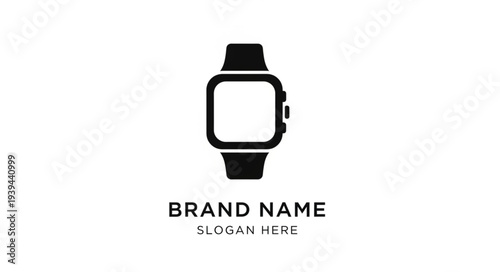 Modern Smartwatch Logo Design Template with Placeholder Text.