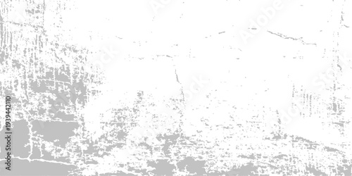 Subtle light gray grunge texture on white background. Distressed grain and dusty overlay for vintage effect. Vector.