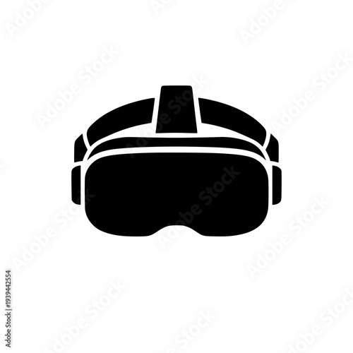 Virtual reality headset with sleek design and head strap visible