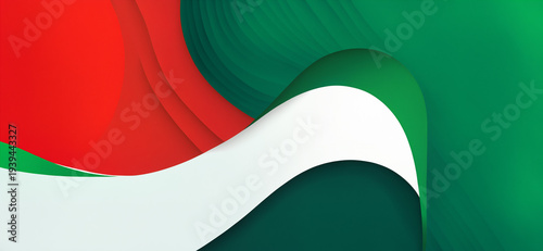abstract green white and re...