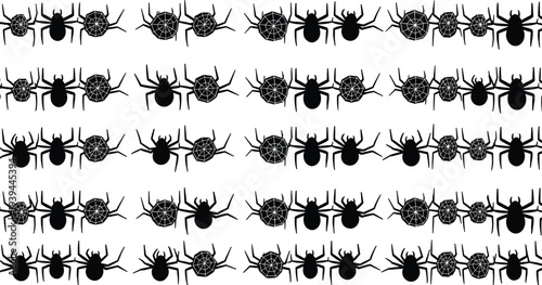 Spider silhouette and web pattern illustration, insect wildlife artwork, arachnid design concept, entomology taxonomy study, nature decorative educational artwork