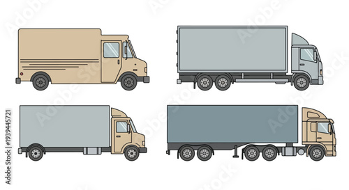 Delivery Trucks Box Truck Semi-Trailer Truck  Cargo Van Collection.