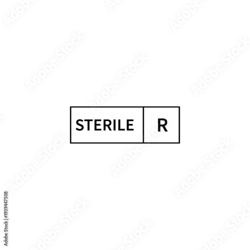 Sterile medical symbol for pharmaceutical or laboratory use