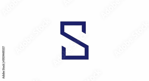 Blue S Letter Logo Design Element.