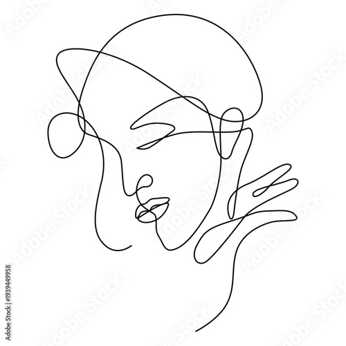 Hand drawn doodle face thinking idea concept sketch vector illustration