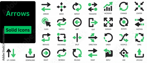 Silhouette vector of Arrows icon set. Arrow icon set. arrow. Arrows big set icons. Modern simple arrows. cursor. different arrow signs. Black direction pointer. Arrow set. Solid icons set.