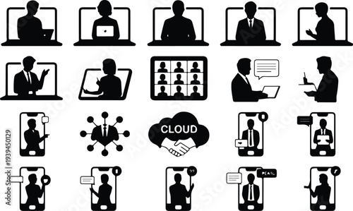 Map Collection Silhouette Icon Set