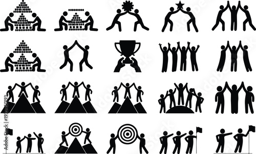 Map Collection Silhouette Icon Set