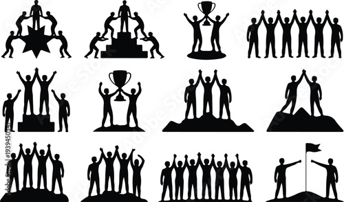 Map Collection Silhouette Icon Set