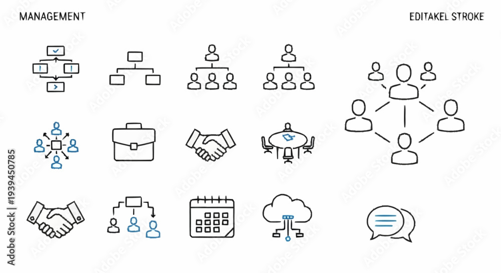 Fototapeta premium Collection of Simple Business Management Icons.