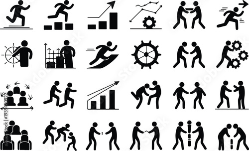 Map Collection Silhouette Icon Set