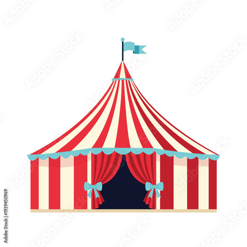 Circus Tent Carnival Big Top Festival Fair Entertainment Vector Illustration