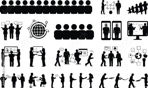 Map Collection Silhouette Icon Set