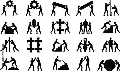 Map Collection Silhouette Icon Set