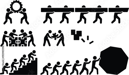 Map Collection Silhouette Icon Set