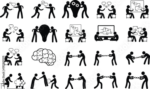 Map Collection Silhouette Icon Set