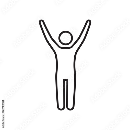 Person Celebrating with Arms Raised Icon