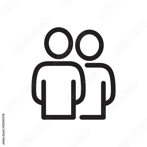 User Profile Duo Icon People Silhouette Line Art