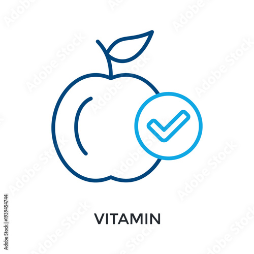 Vitamin Icon Outline Color Style. Vector Illustration For Graphic Design