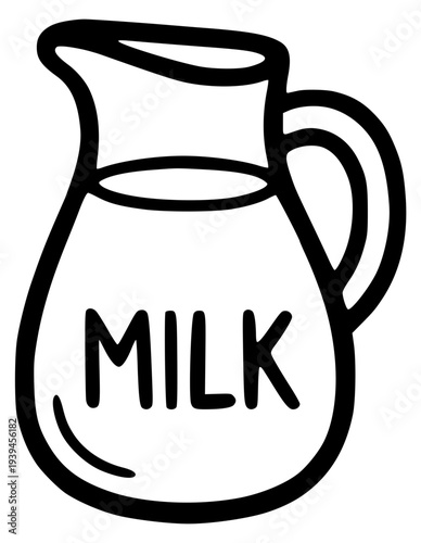 Milk jug pitcher icon