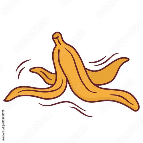 Yellow banana peel for April Fools Day slip and trip prank
