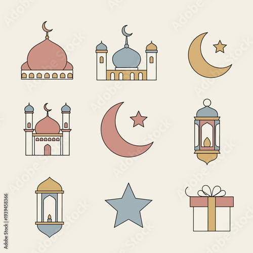Ramadan Icons Set