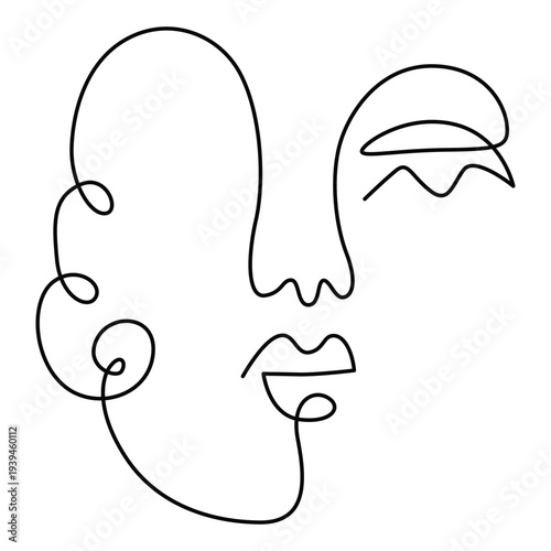 Human brain profile side view thinking process flat design vector illustration