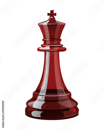 Crimson Red King Chess Piece for Bold Strategic Leadership and Success in Challenging Logic Games Illustration