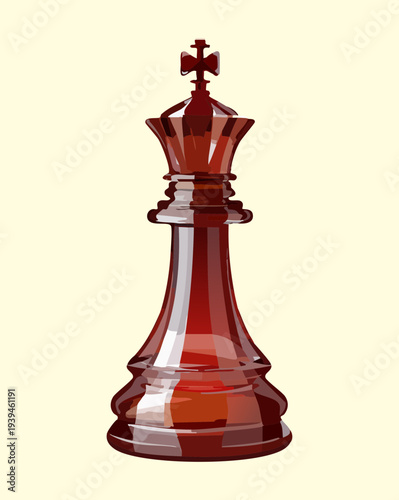 Ruby Red King Chess Figure for Strategic Dominance and Intense Competition in Mental Sports Tournaments Illustration