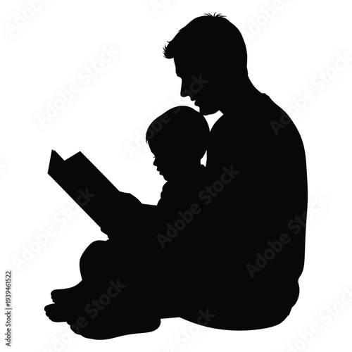 Father reading to child in intimate silhouette moment