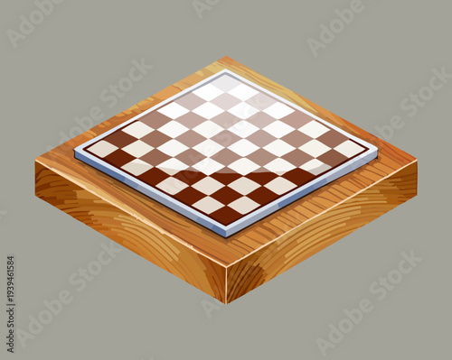 Classic Wooden Chess Board For Strategy Game Competitions Intellectual Hobby Activities And Professional Tournament Match Equipment Design Illustration
