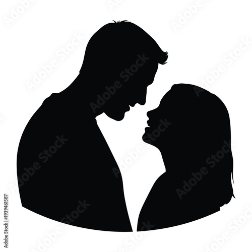 Romantic couple sharing intimate moment in loving embrace