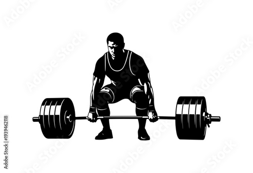Vector illustration of a man lifting weights