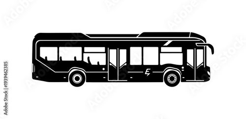 Vector illustration of a black city bus