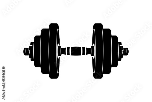 Vector dumbbell icon, fitness symbol