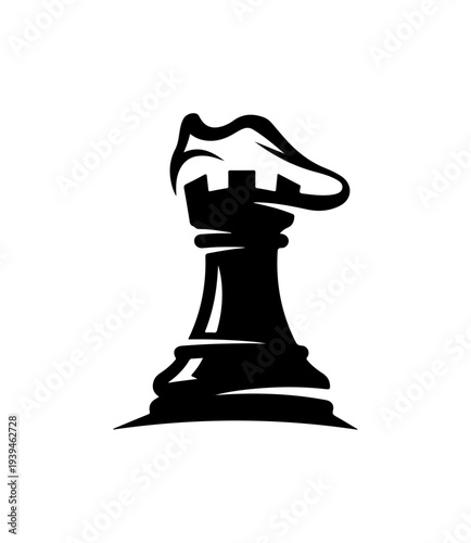 Black vector chess king piece icon